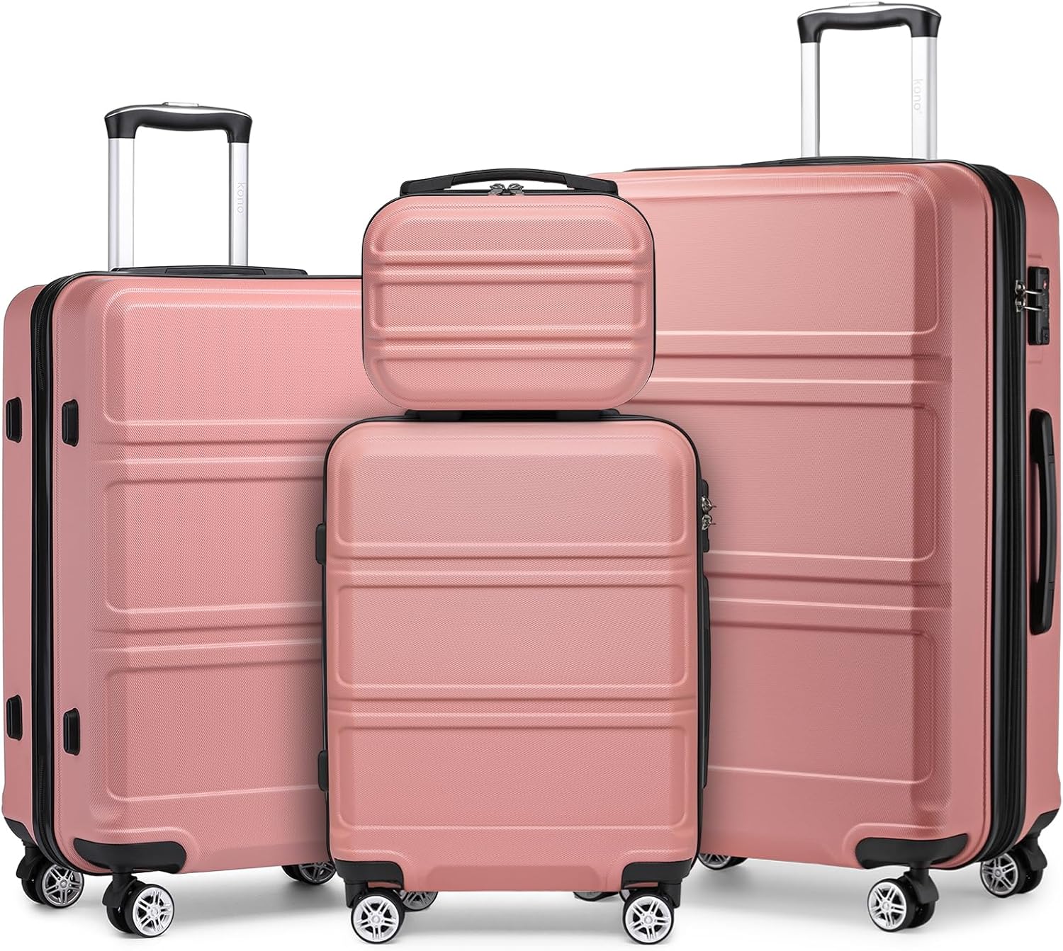 Kono 4 Piece Luggage Sets Expandable(only 28") Lightweight with Spinner Wheels TSA Lock Hardside Tra - B0D72QGTV4