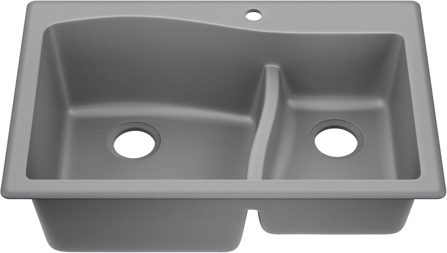 KRAUS Quarza 33-inch Drop-In/Undermount 60/40 Double Bowl Granite Kitchen Sink in Black, KGD-442BLAC - B07B95VJC5