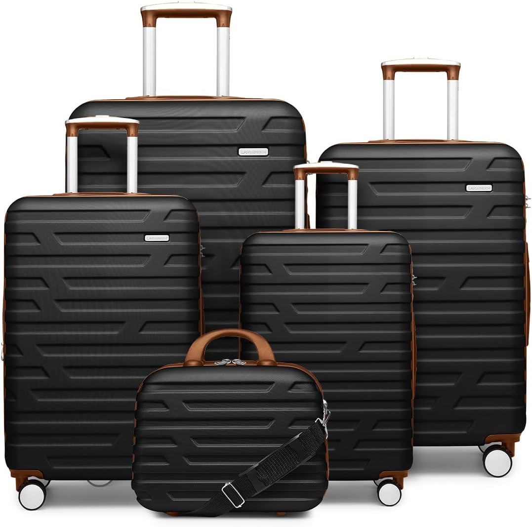 LARVENDER Luggage Sets for Women 5 Piece Hardside Expandable Suitcases with Wheels TSA Lock, Lightwe - B0C1RNZXMT