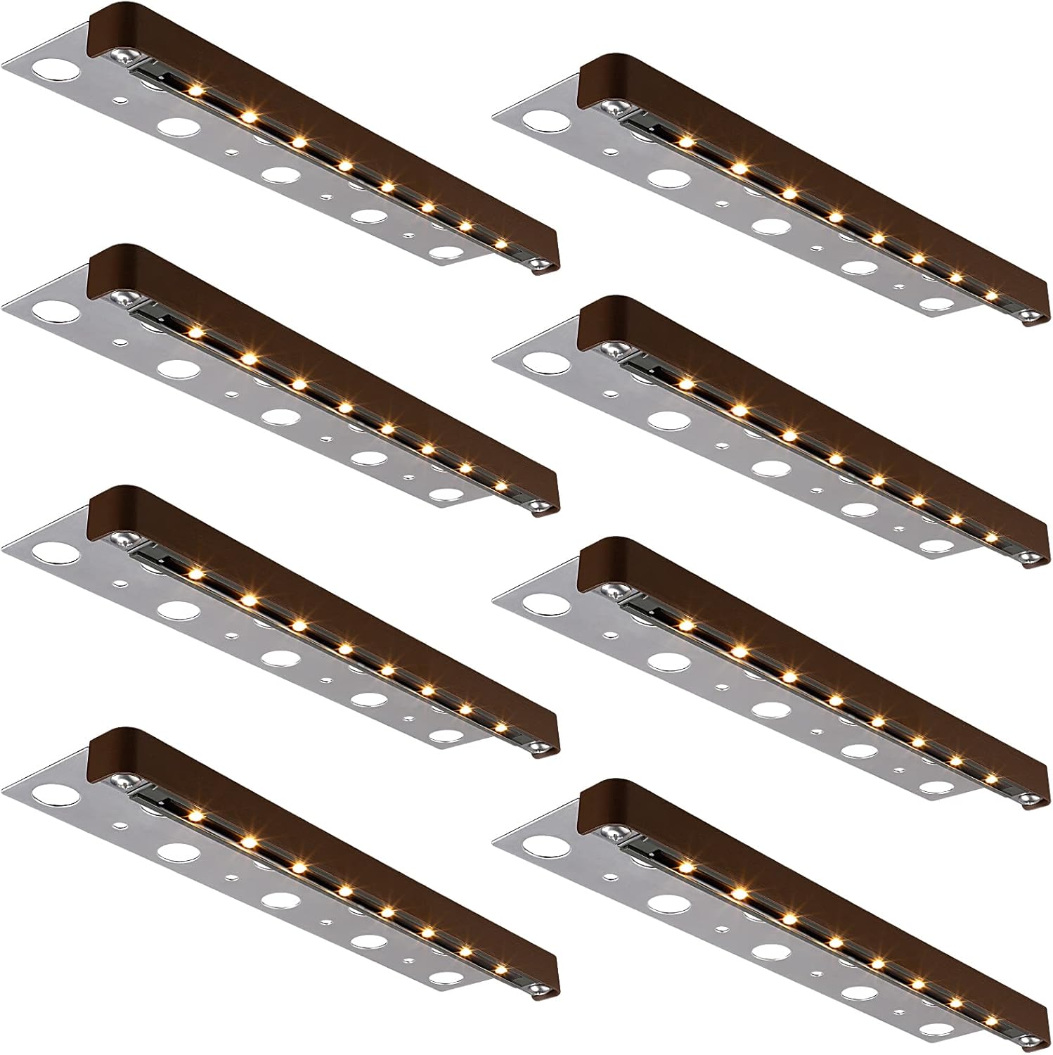 LEONLITE 8-Pack Classic Series 12 Inch LED Retaining Wall Lights, Hardscape Lighting Low Voltage, Vo - B082HN5YBH