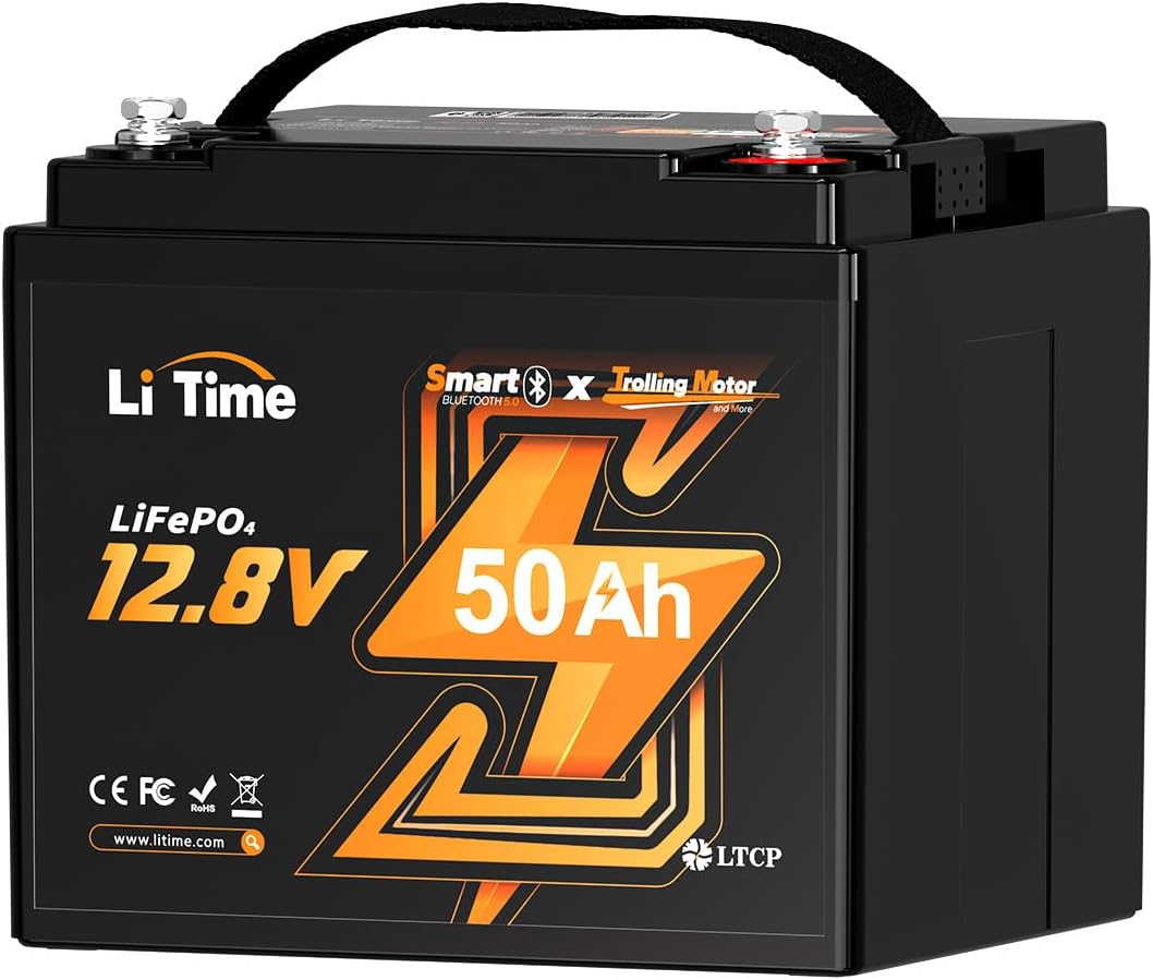 LiTime 12V 100Ah Lithium Battery, Up to 15000 Cycles LiFePO4 Battery, Perfect for RV, Marine/Trollin - B0C9TG63GP