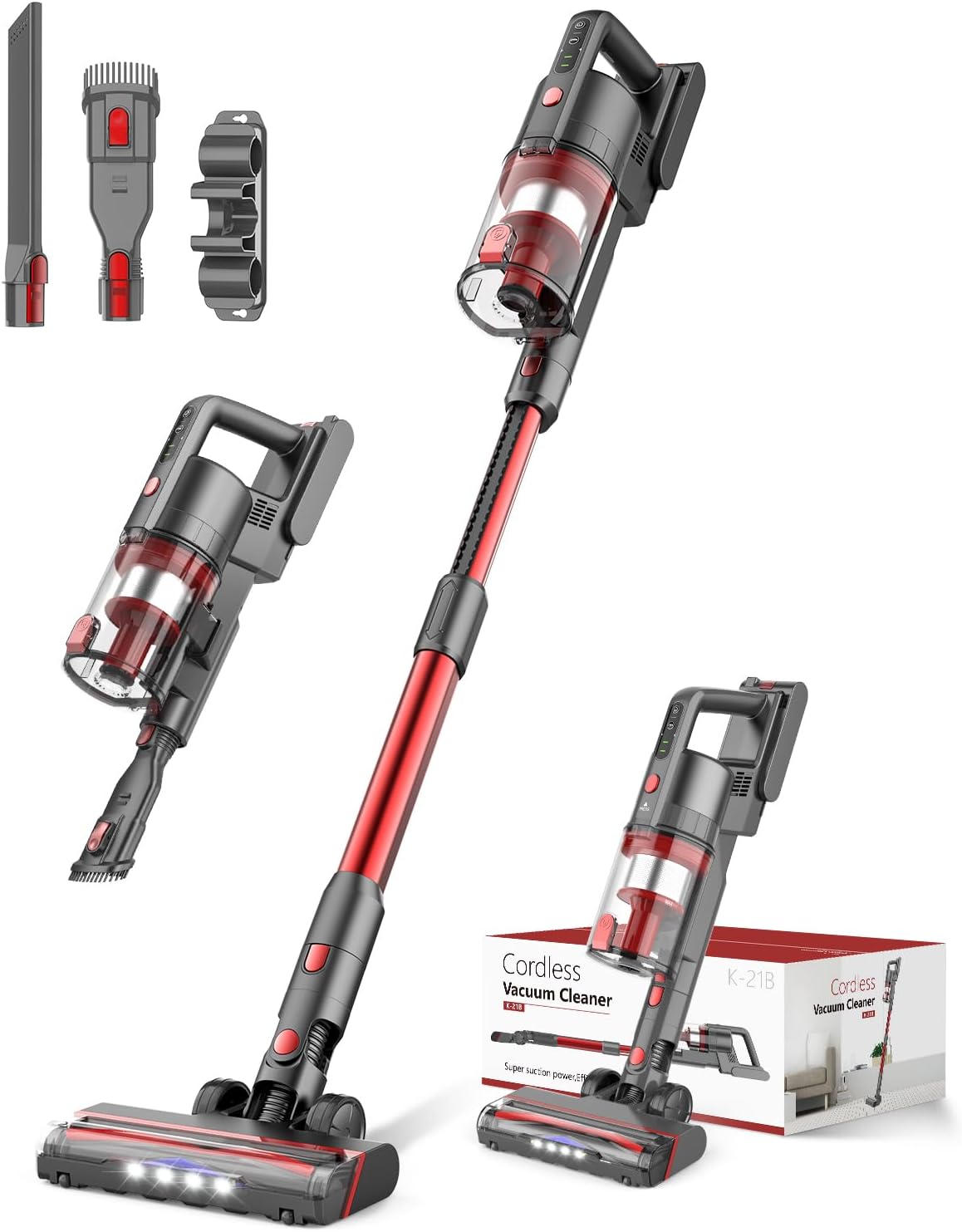 Ljuren Cordless Rechargeable Vacuum Cleaners, Powerful Vacuum Up to 35 Mins Runtime with 85,000PRM M - B0DGYMQZM4