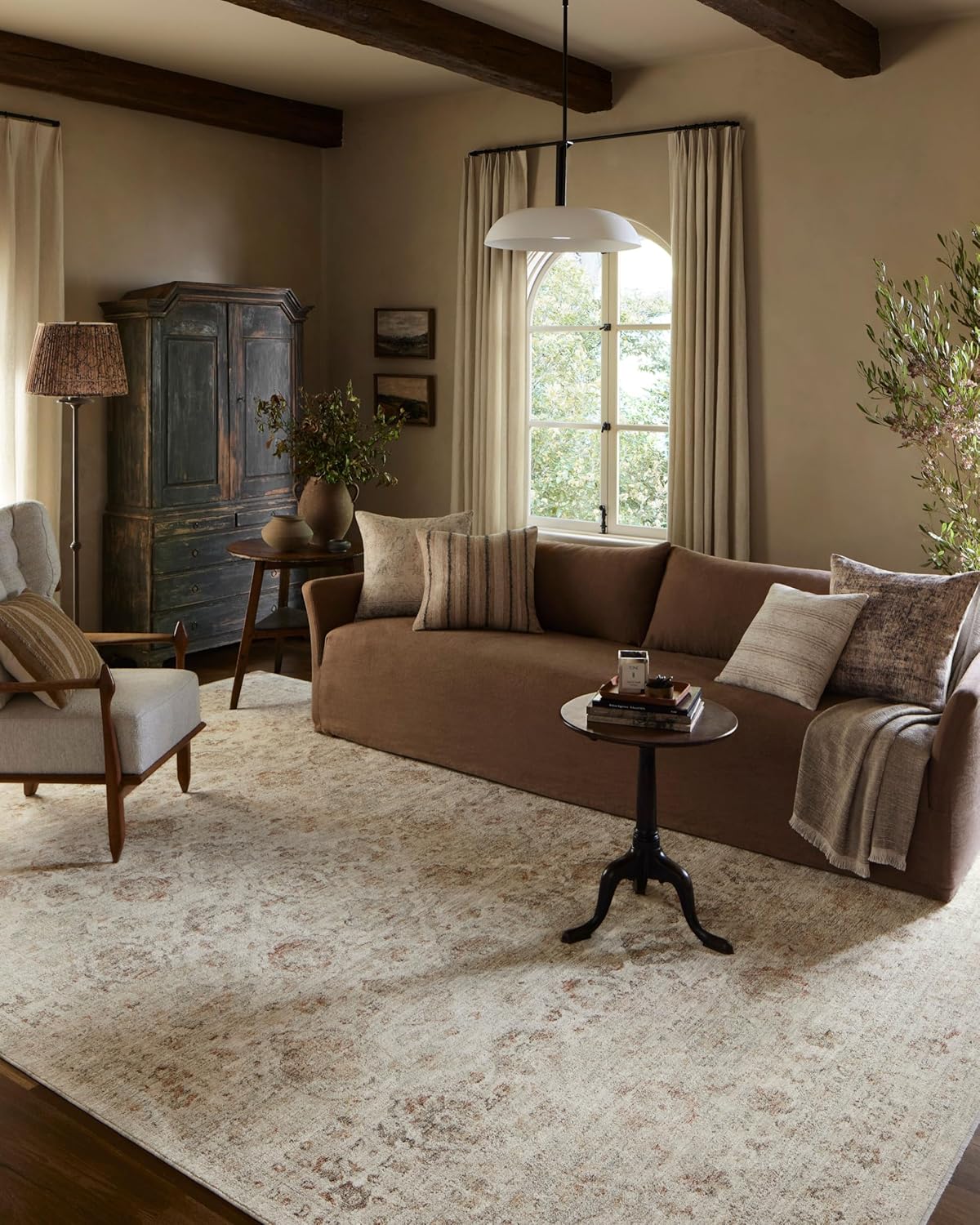 Loloi Amber Lewis Honora Collection HON-03 Beige/Spice 9'-6" x 13' Area Rug - B0CZ4GL71T