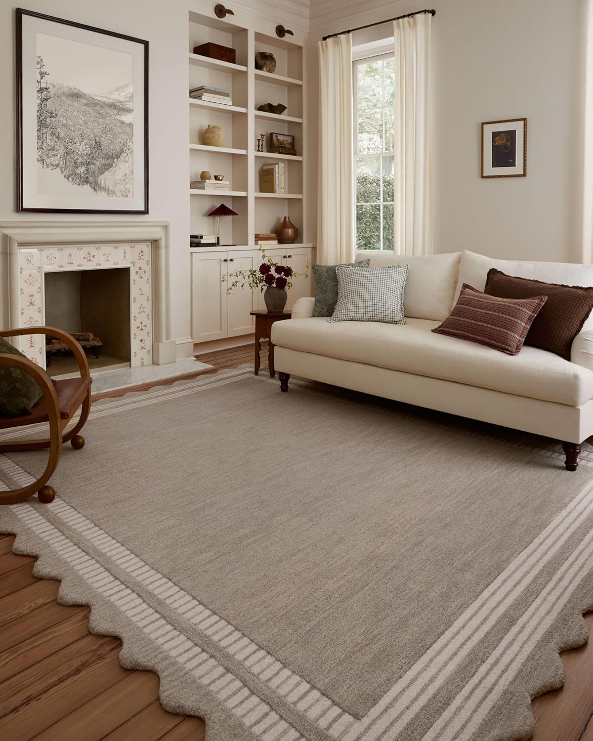 Loloi Chris Loves Julia Scottie Collection SCO-01 Fog/Ivory 9'-3" x 13', .87" Pile Height, Area - B0DHWBJ1YT