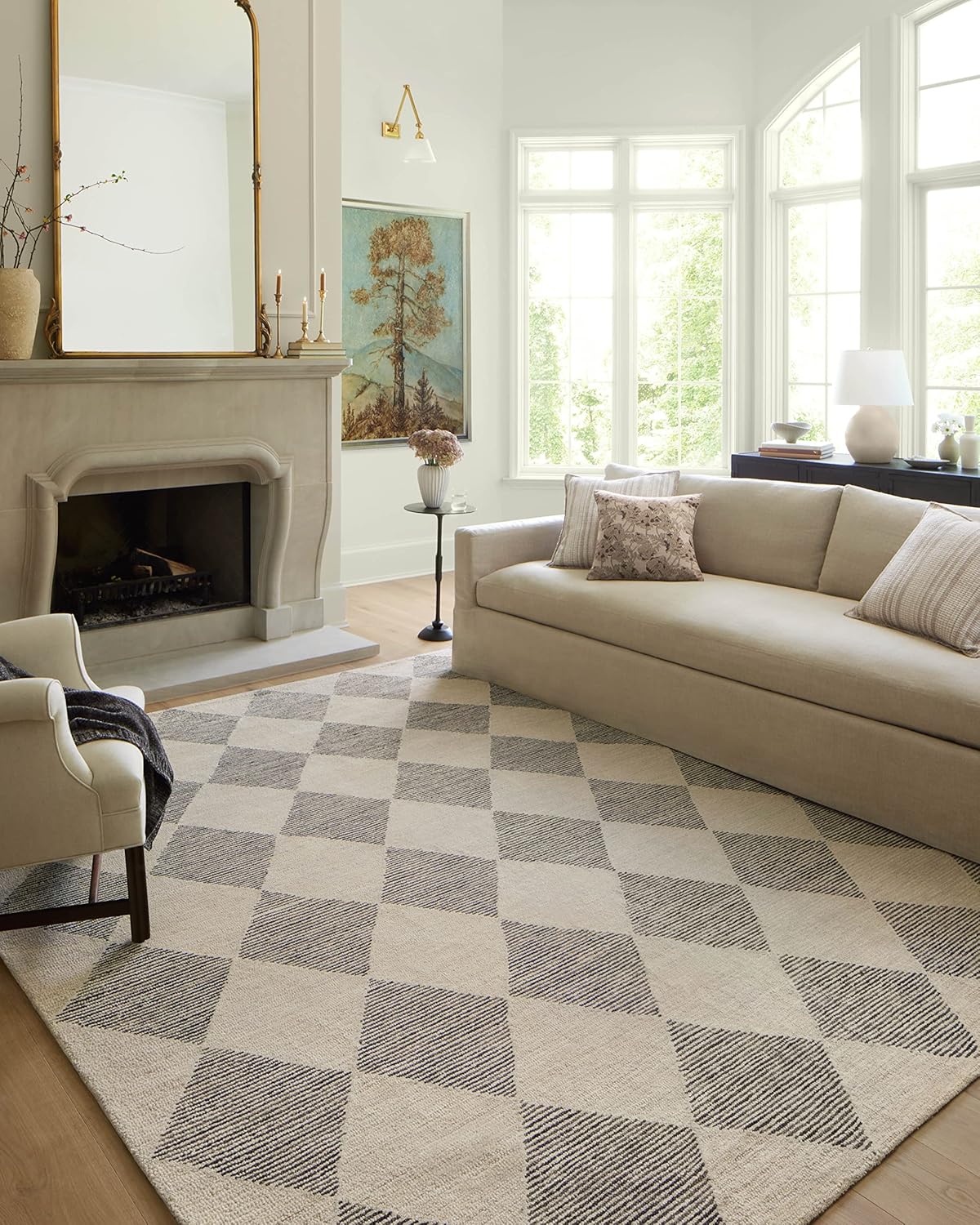 Loloi Chris Loves Julia x Francis Collection FRA-01 Beige/Charcoal 11'-6" x 15' Area Rug - B0B99KQKM4