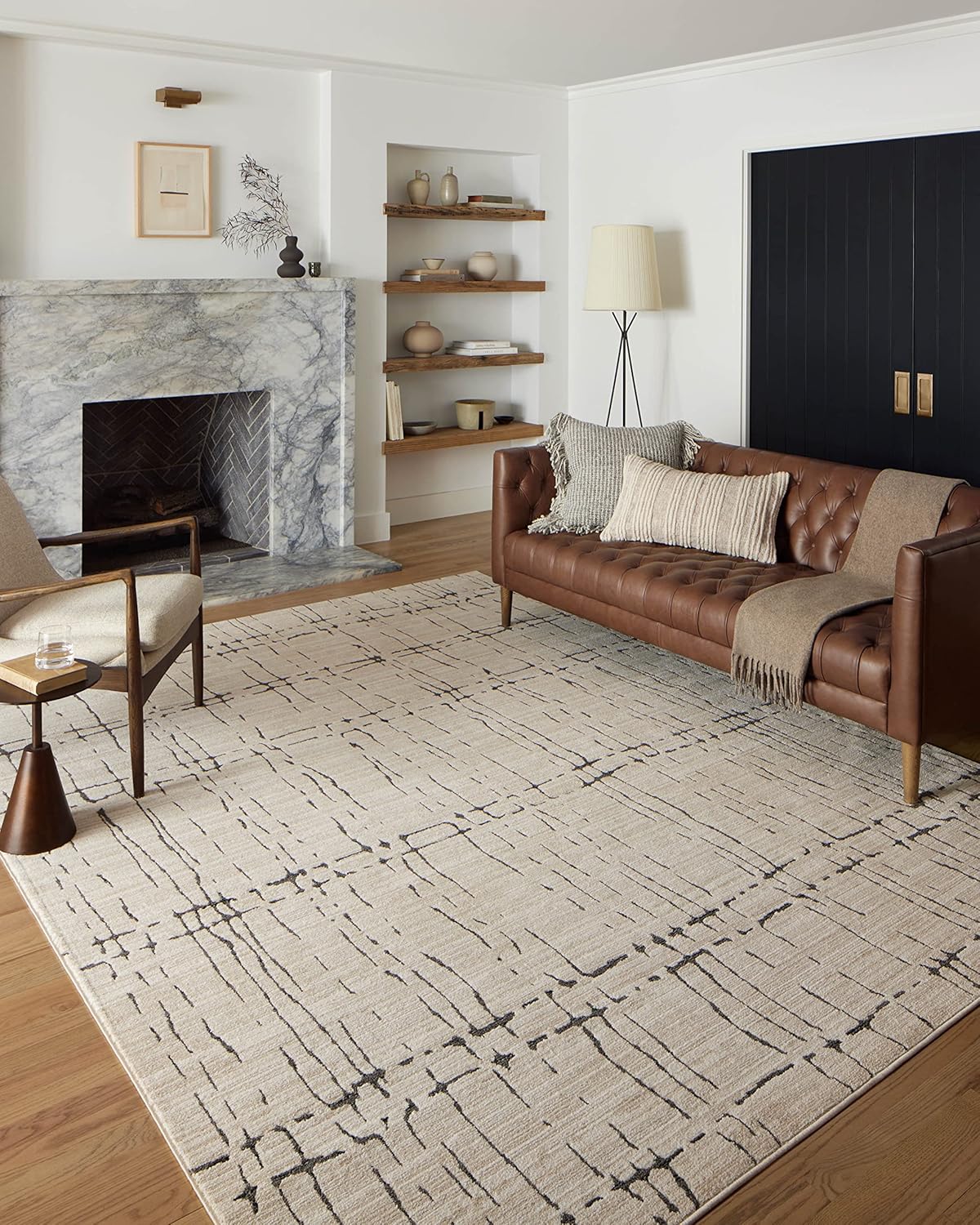 Loloi II Darby Collection DAR-06 Sand/Dk. Grey 6'-7" x 9'-3" Area Rug - B0C4BZW957