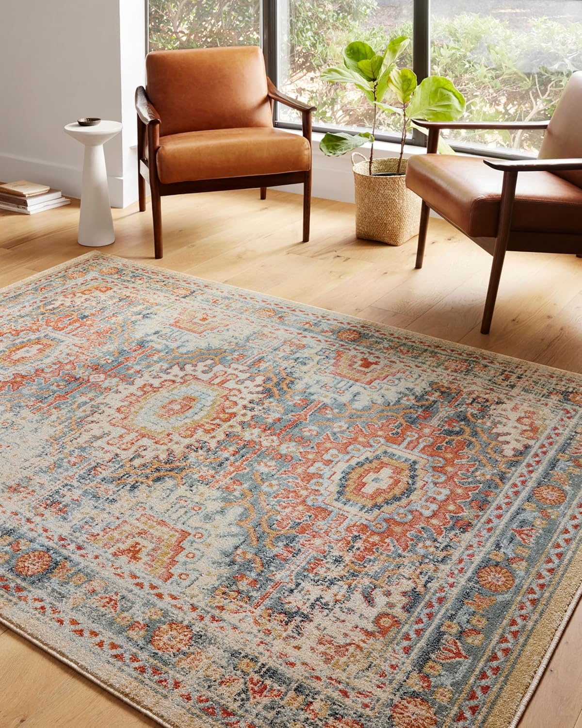 Loloi II Jocelyn Collection JOC-03 Area Rug 7'-10" x 10' Mist/Multi Rectangular 0.38" Thick - B084BQFY9T