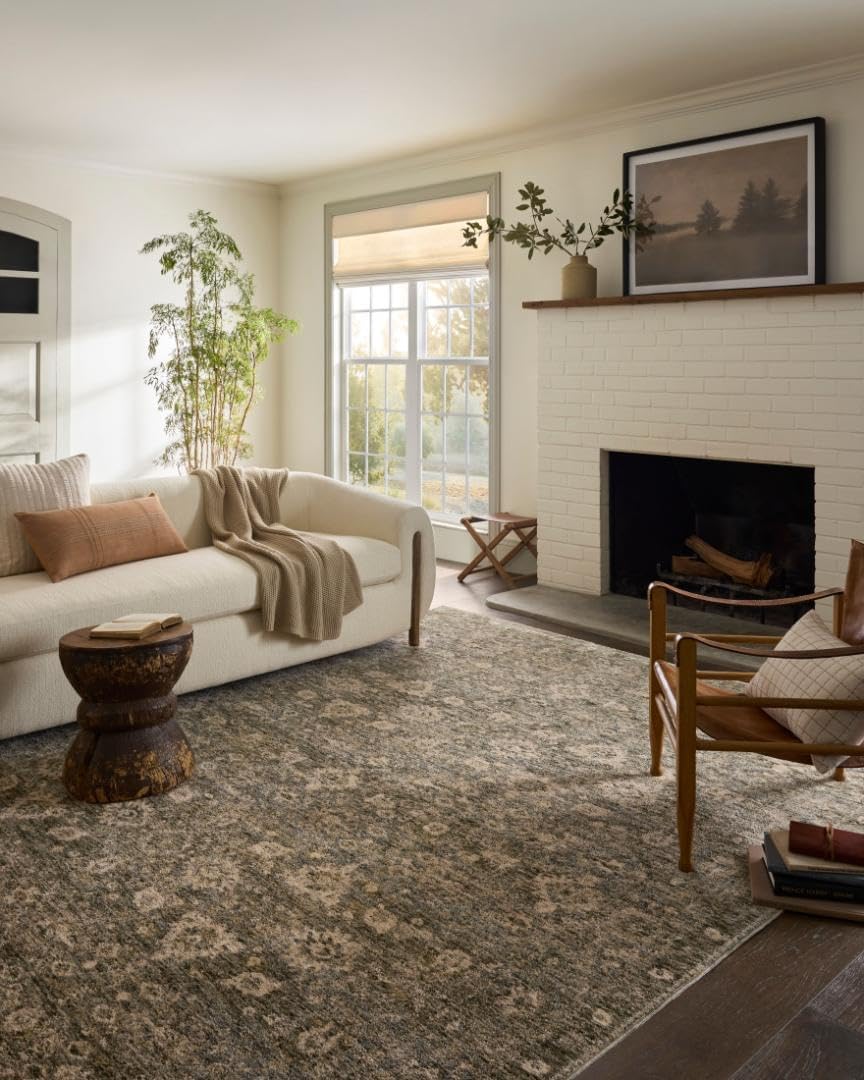 Loloi Magnolia Home by Joanna Gaines Junie Collection JUE-06 Lagoon/Natural 7'-10" x 10'-2", .38" Pi - B0DH9W862G