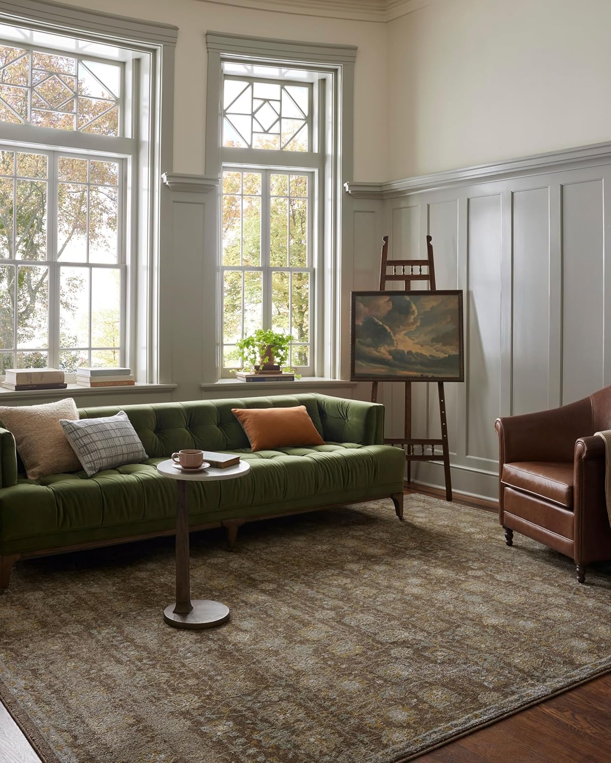 Loloi Magnolia Home by Joanna Gaines Mona Collection MOA-03 BARK/Natural 7'-6" x 10' Area Rug - B0CW3TPPWP