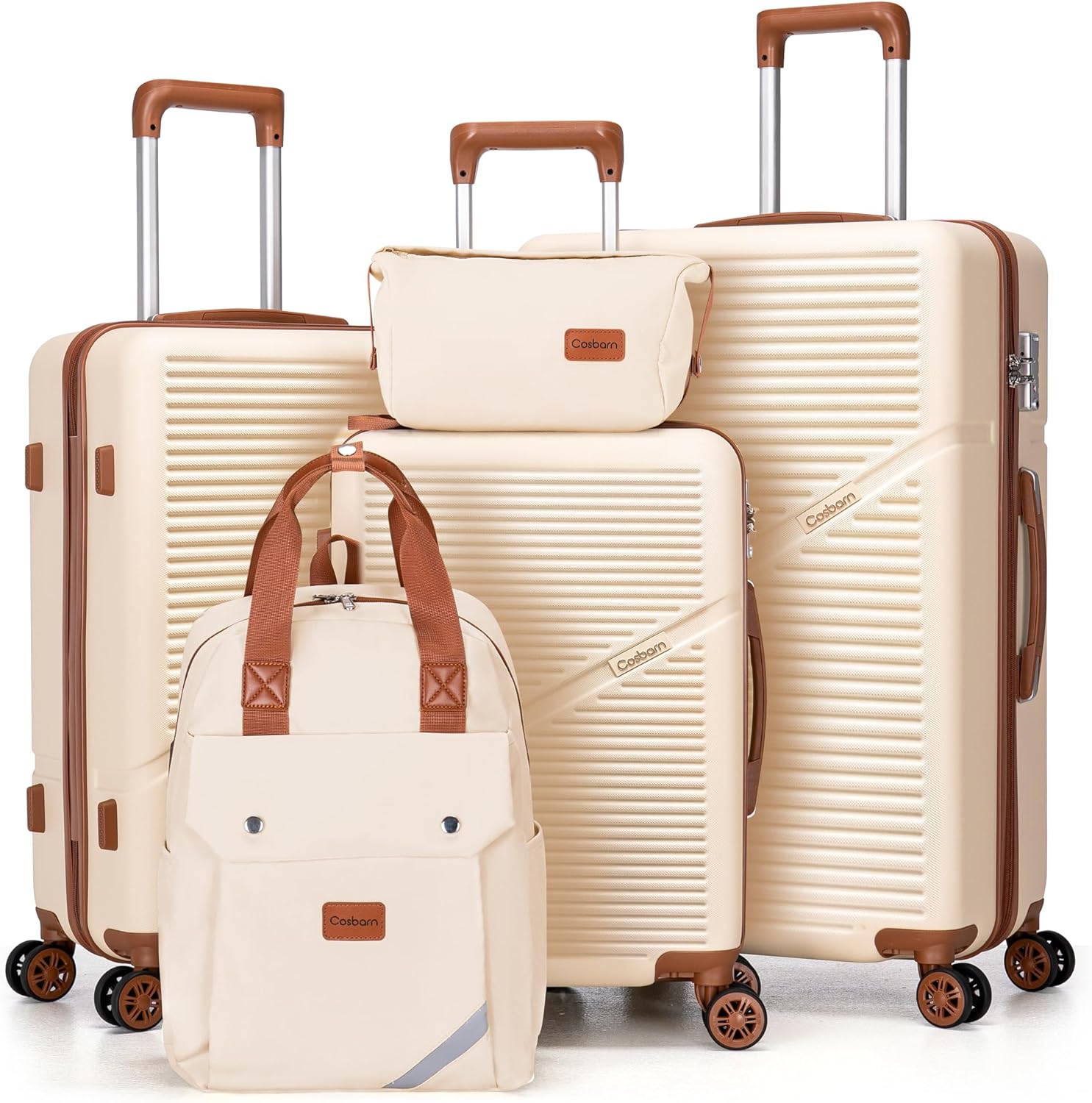 Luggage Sets 5 Piece Suitcases with Wheels, Suitcase Set ABS Hard Case Luggage with TSA - B0D48RXLQ2