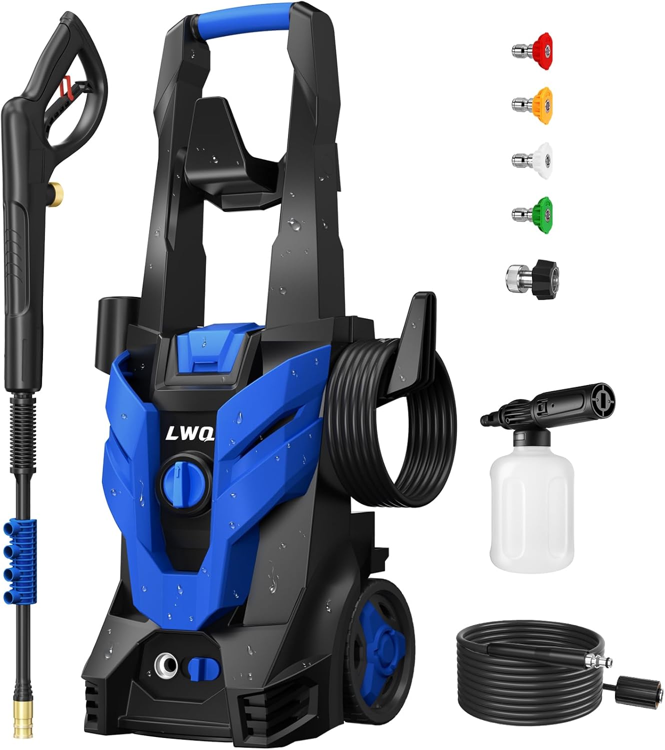 LWQ Electric Pressure Washer, 2.5 GPM Power Washer with 4 Quick Connect Nozzles, High Pressure - B0D733Z2M5