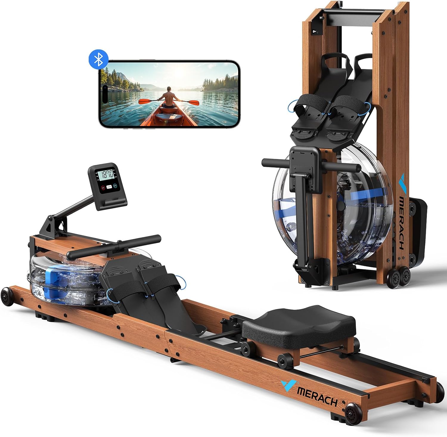 MERACH Water Rowing Machines for Home, Foldable Row Machine with 400LBS Weight Capacity, Dedicated M - B0DHRXJ65V