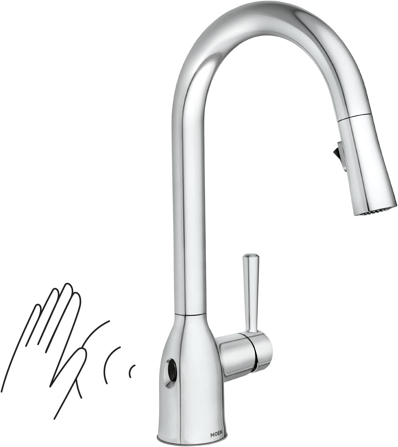 Moen Adler Chrome Motionsense Wave Sensor Touchless One Handle Pulldown Kitchen Faucet Featuring Pow - B0BGYLMFDH