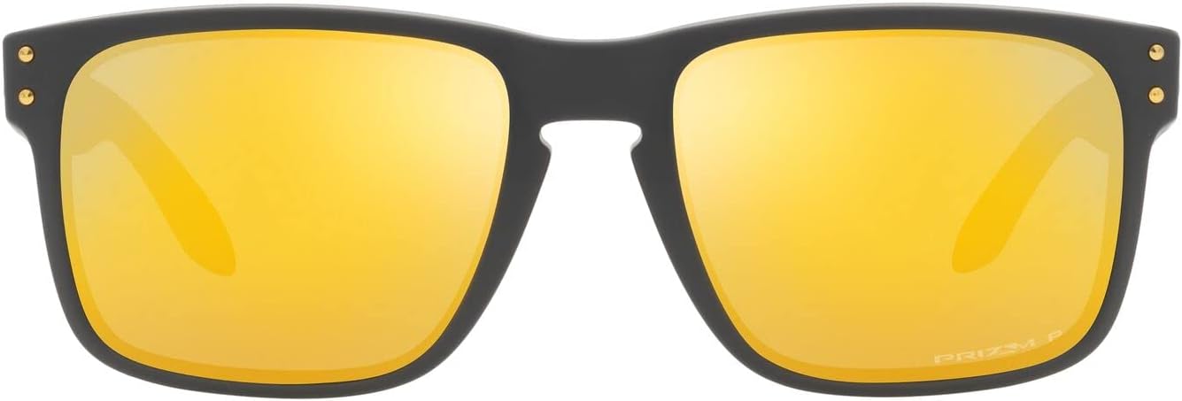 Oakley Men's OO9102 Holbrook Square Sunglasses, Matte Carbon/Prizm 24K Polarized, 57 mm - B0BGQWT88C
