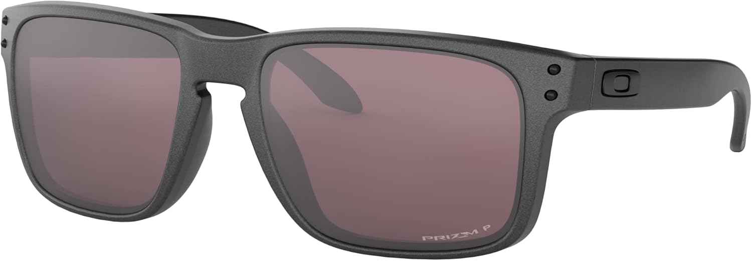 Oakley Men's OO9102 Holbrook Square Sunglasses, Steel/Prizm Daily Polarized, 57 mm - B01KADPQ46