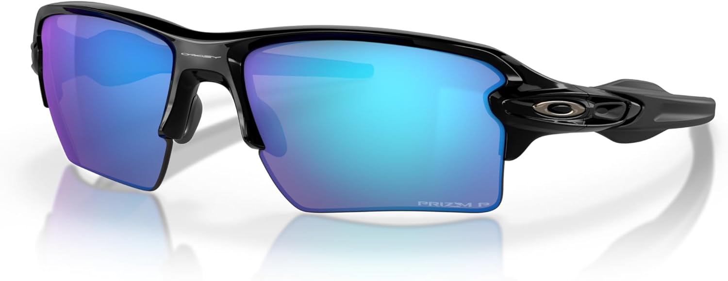 Oakley Men's Oo9188 Flak 2.0 XL Rectangular Sunglasses, Polished Black/Prizm Sapphire Iridium Polari - B08HDM2X3D