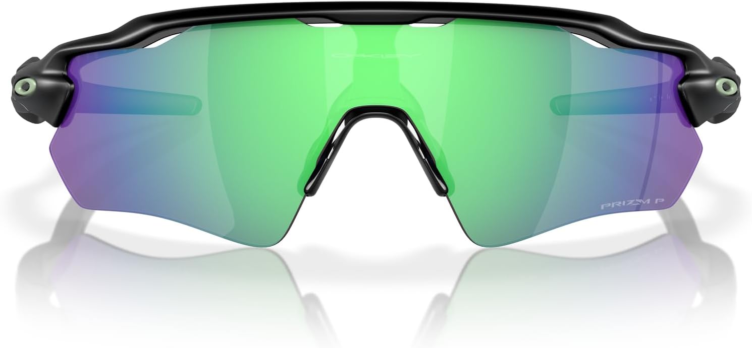 Oakley Men's OO9208 Radar EV Path Rectangular Sunglasses, Matte Black/Prizm Jade Polarized, 38 mm - B0CFW3BYDF