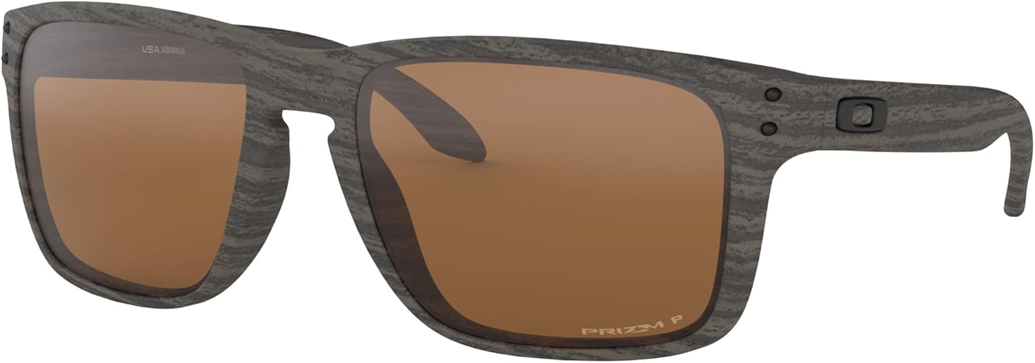 Oakley Men's OO9417 Holbrook XL Square Sunglasses, Woodgrain/Prizm Tungsten Polarized, 59 mm - B077Z6LB66