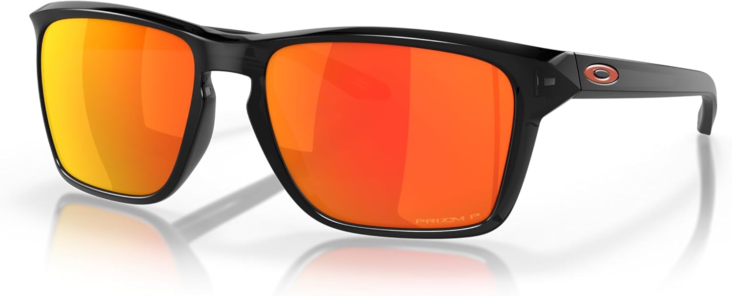 Oakley Men's OO9448 Sylas Rectangular Sunglasses, Black Ink/Prizm Ruby Polarized, 60 mm - B0B9P2QNF1