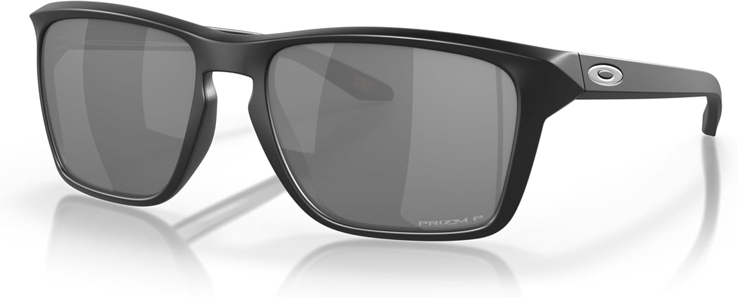 Oakley Men's OO9448 Sylas Rectangular Sunglasses, Matte Black/Prizm Black Polarized, 60 mm - B0B9PX6GZ3