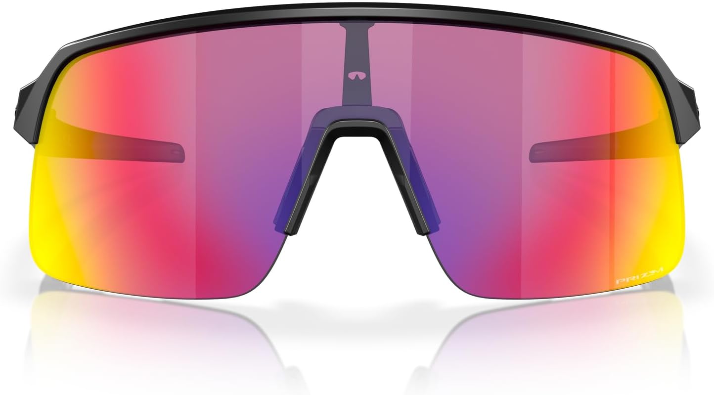 Oakley Men's OO9463 Sutro Lite Rectangular Sunglasses, Matte Black/Orange/Prizm Road, 39 mm - B0C2FNS5NP
