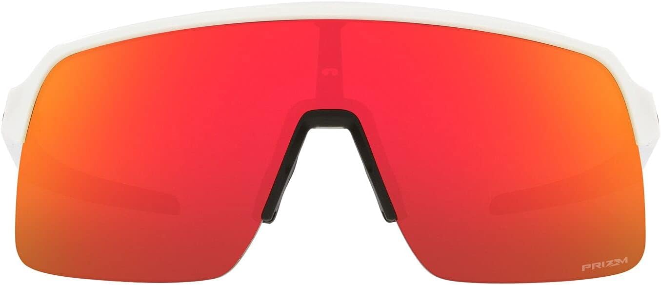 Oakley Men's OO9463 Sutro Lite Rectangular Sunglasses, Matte White/Prizm Ruby, 39 mm - B08WTXV1H8
