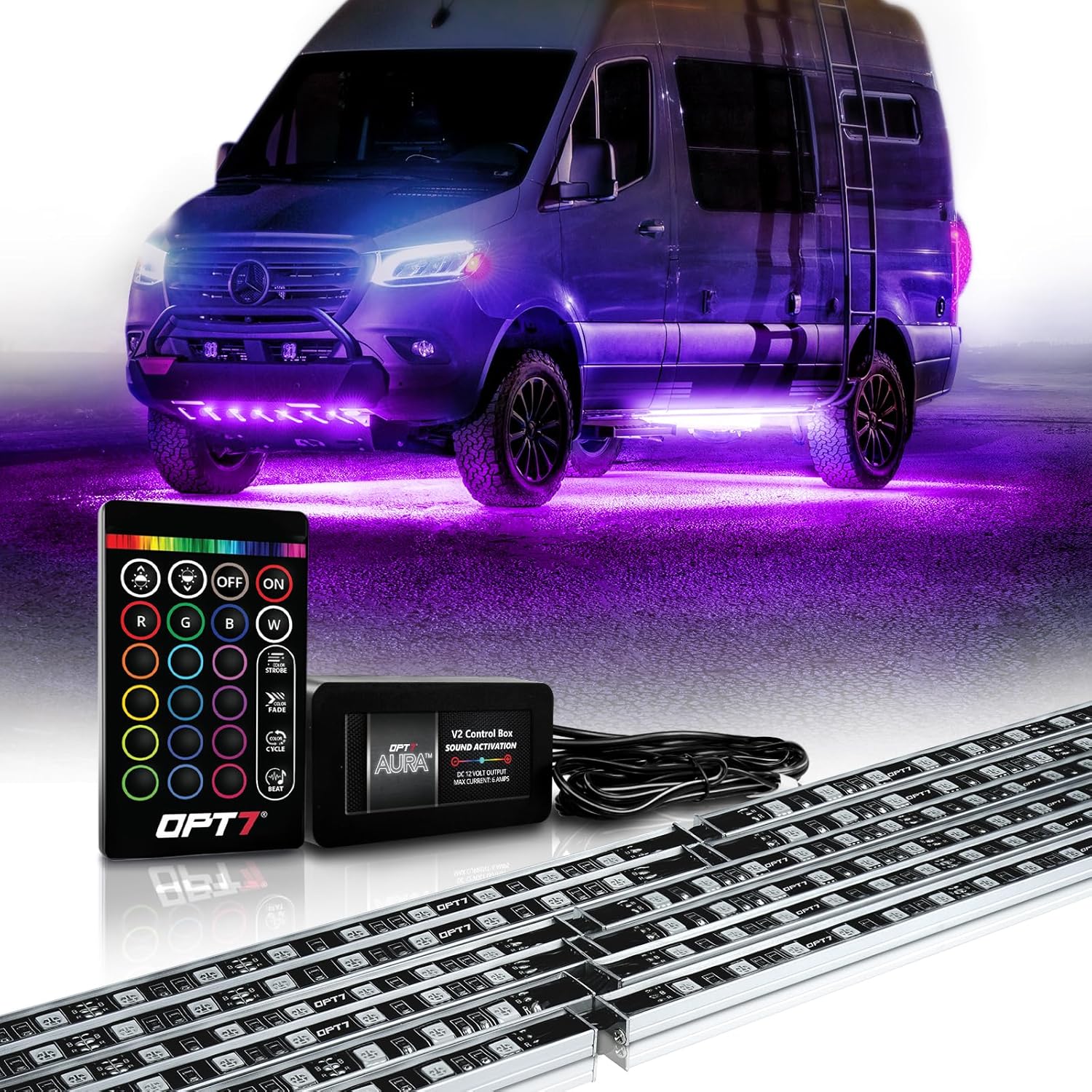 OPT7 Aura Aluminum Underglow Kit for Class B & B+ RV Camper with Remote Control, - B0CNG144YP