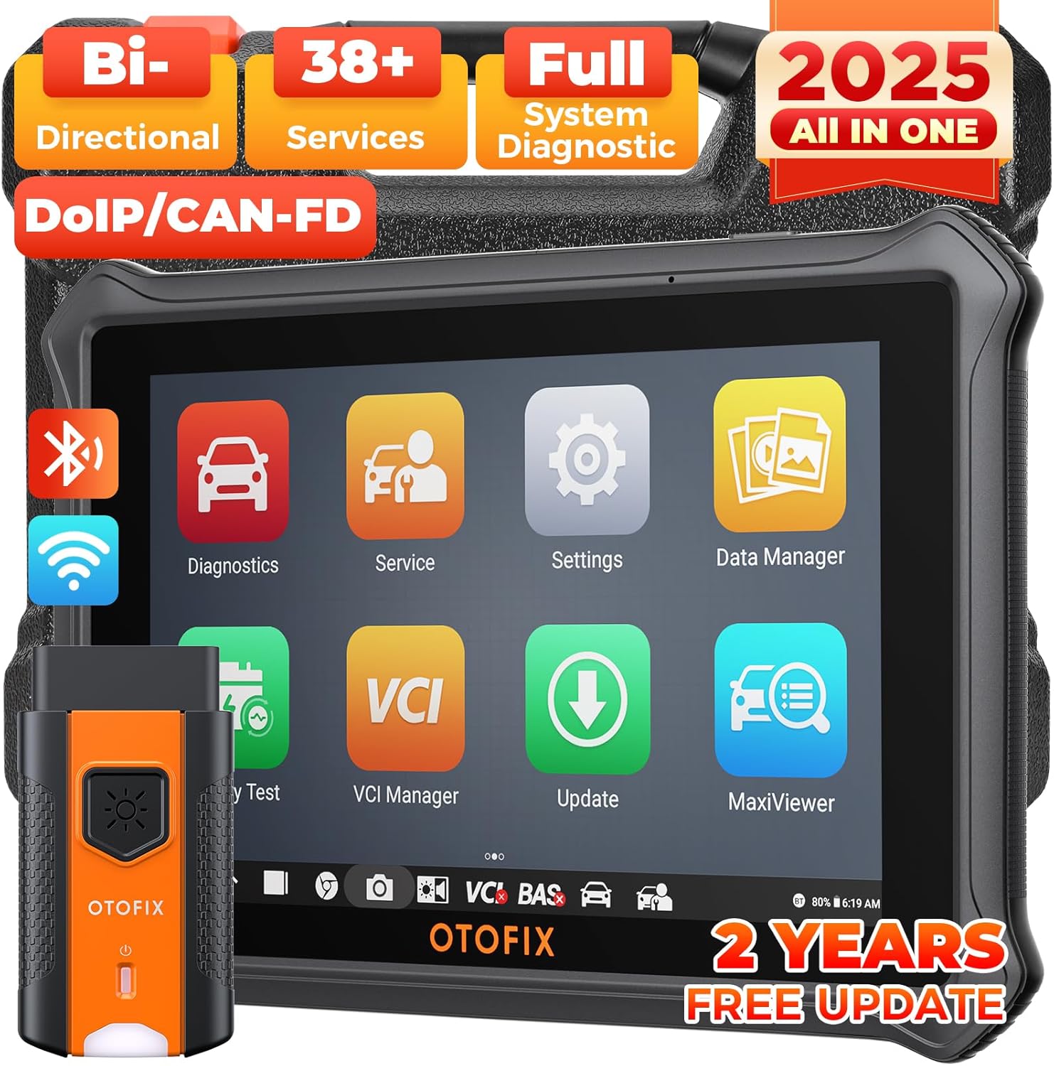 OTOFIX D1 Lite Bidirectional Scan Tool with 2-Year Updates, 2025 Newest All System Automotive Diagno - B0CDNZC25K