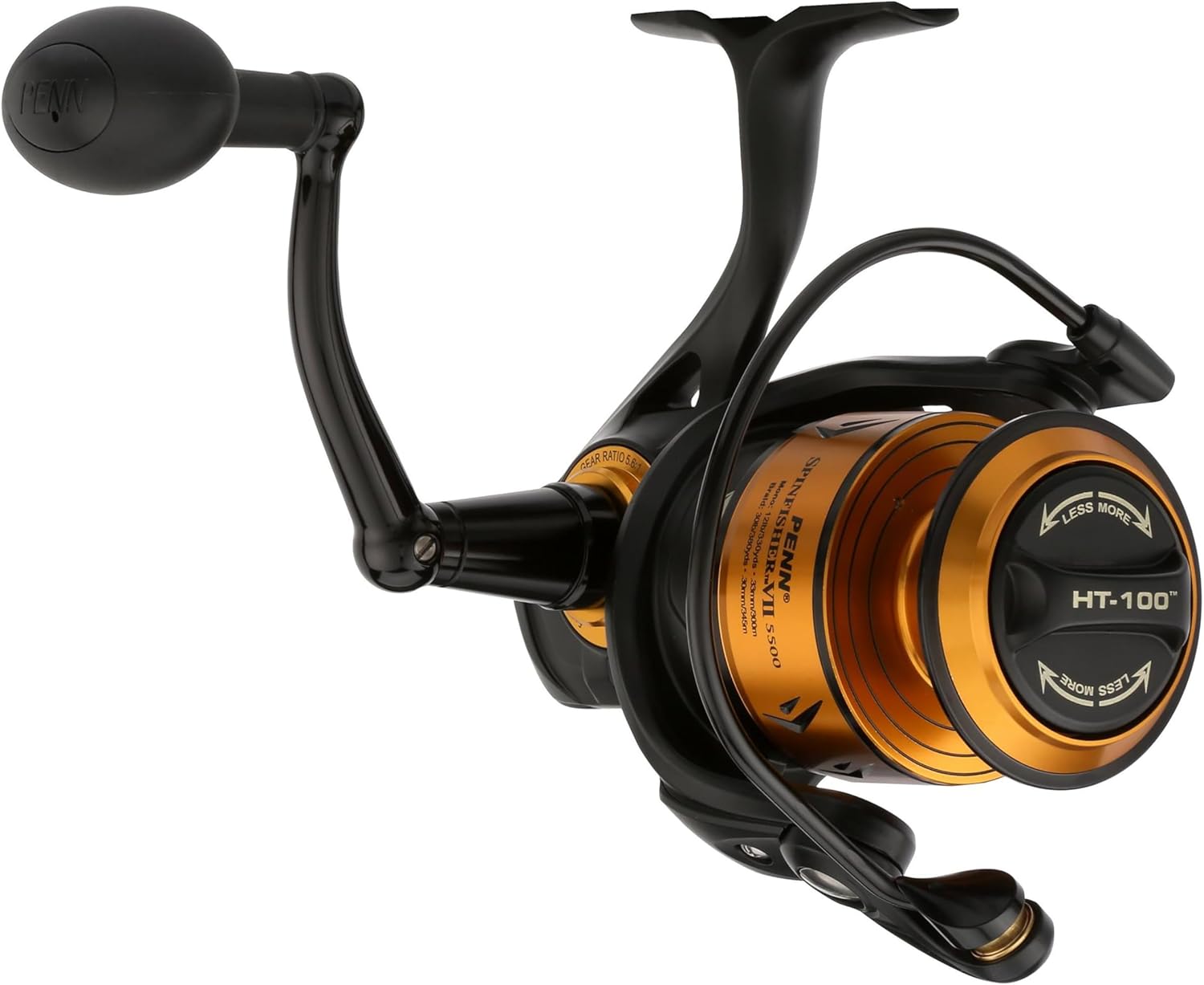 PENN Spinfisher VII 5500 Saltwater Spinning Reel, Right/Left Handle Position, IPX5 Seal, HT-100 Fron - B0CDLXJDV6
