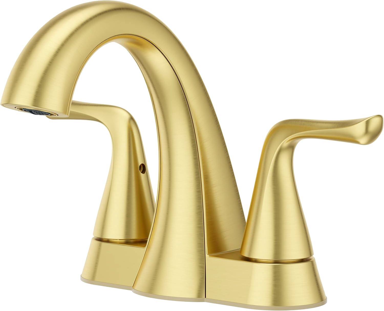 Pfister Willa Bathroom Sink Faucet, 4-Inch Centerset, 2-Handle, 3-Hole, Brushed Gold Finish, LF048MA - B0BRTJ6L39