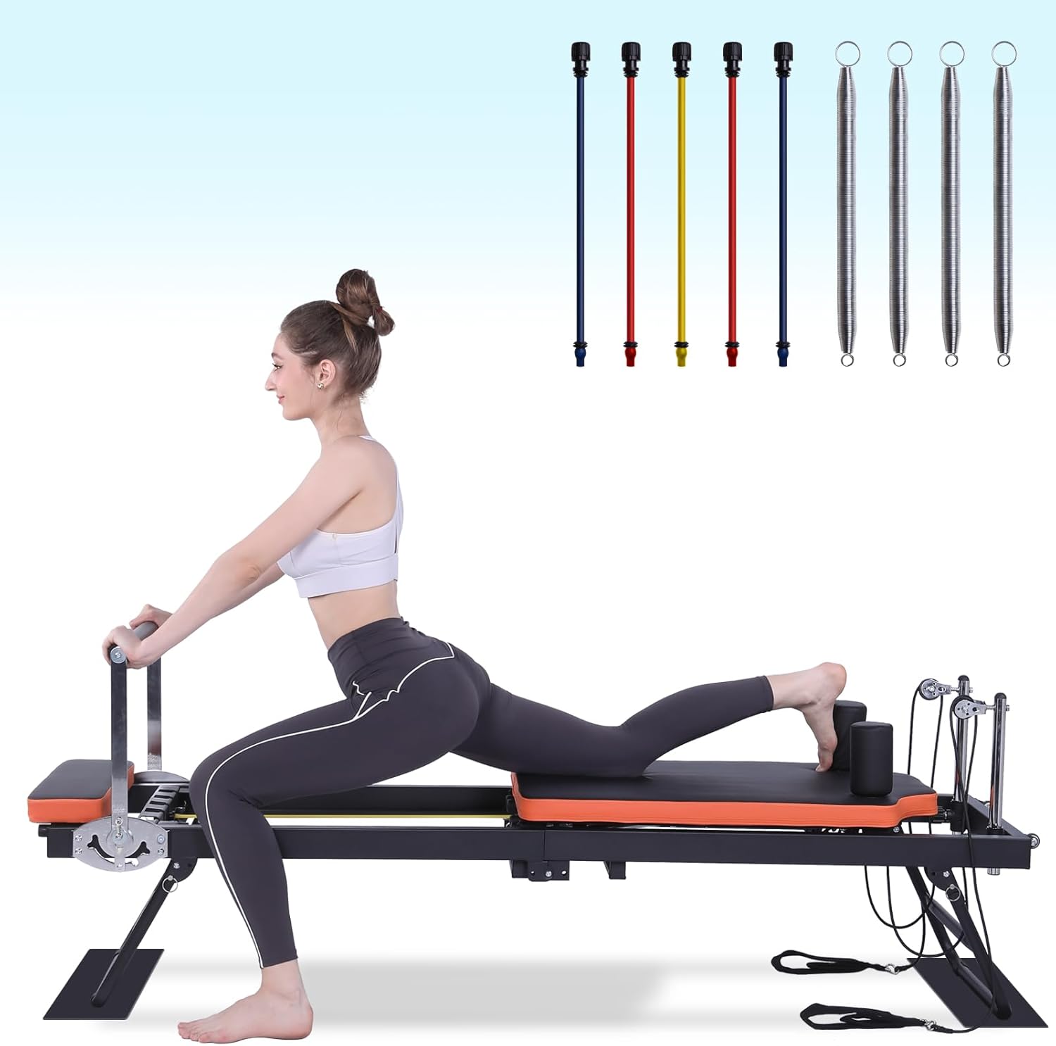 Pilates Reformer,Dpiolrcag Foldable Pilates Machine & Equipment for Home Use and Gym Workout, Suitab - B0D8BF7M95