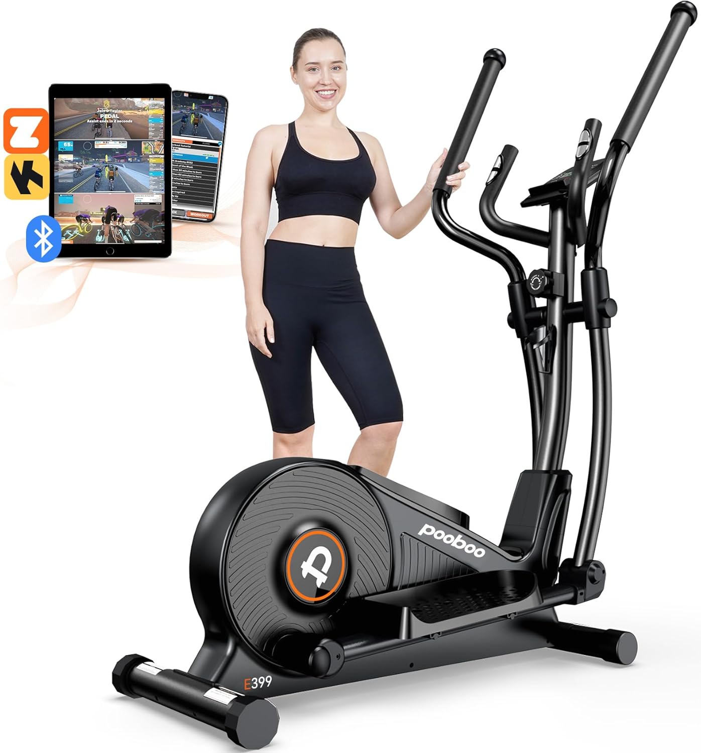 pooboo Elliptical Machine, Elliptical Exercise Machine with 16-Level Resistance&Hyper-Quiet Magnetic - B0D62Z5GS9