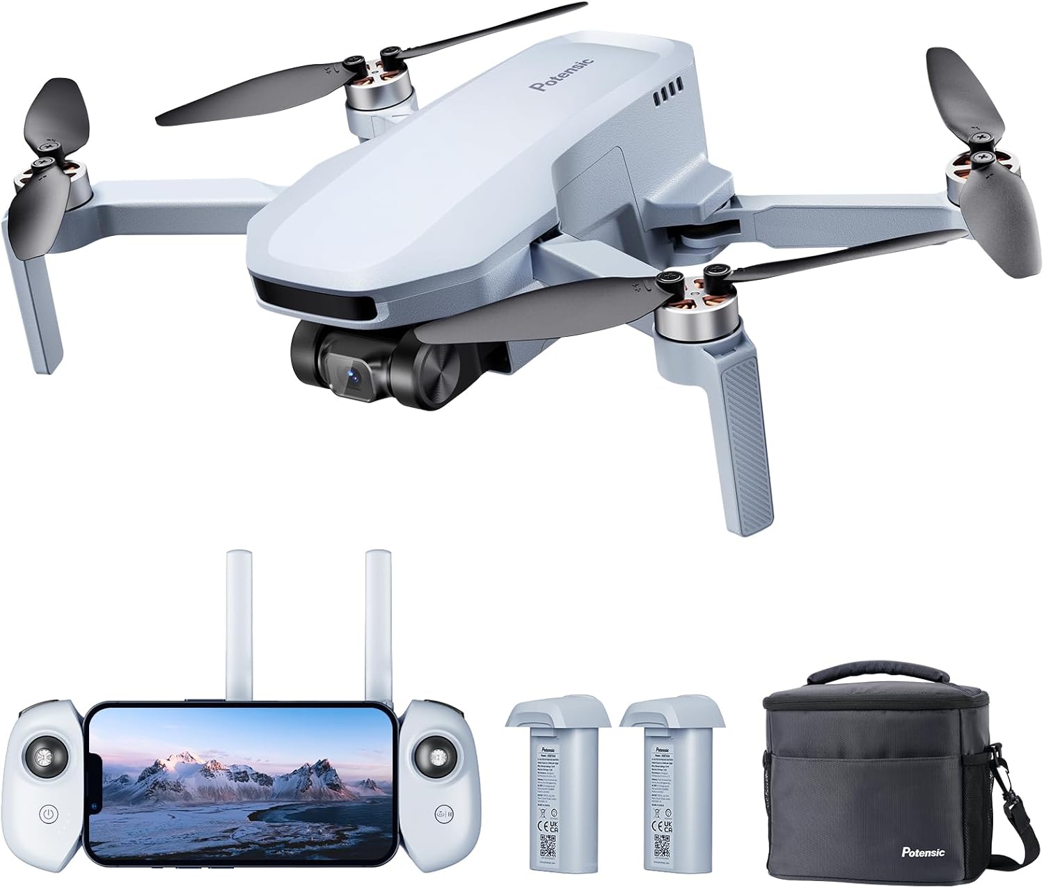 Potensic ATOM SE GPS Drone with 4K EIS Camera, Under 249g, 62 Mins Flight, 4KM - B0BFWS4N4T