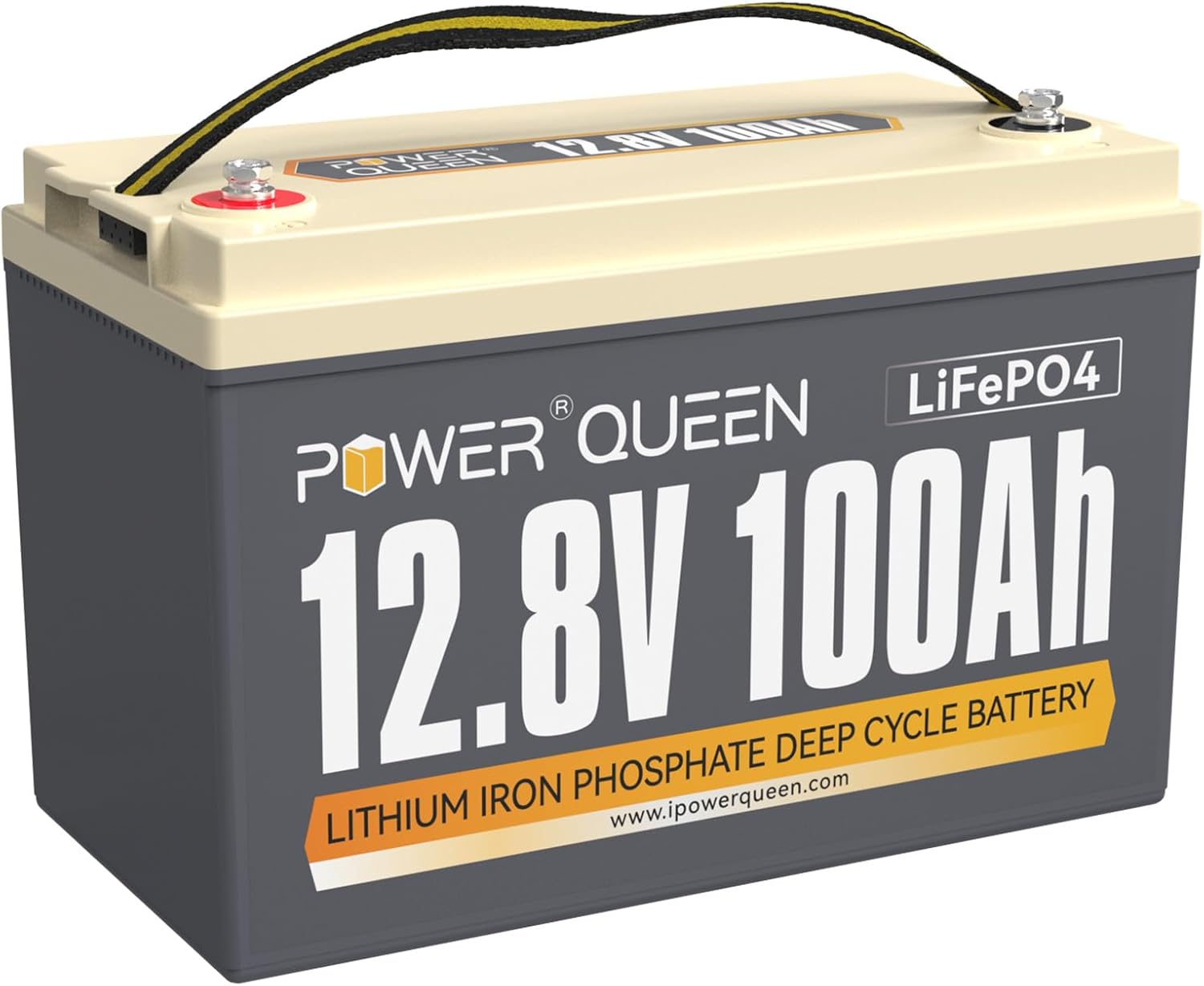 Power Queen 12.8V 100Ah Group 31 LiFePO4 Battery, Built-in 100A BMS, Lithium Battery 1280Wh, Up - B09LQBHTCC