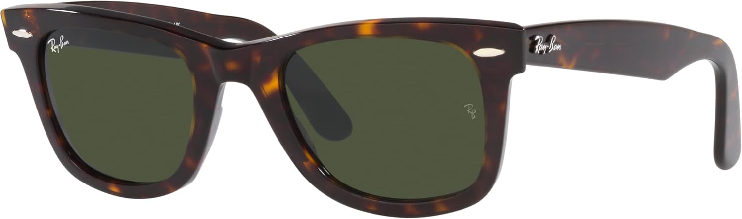 Ray-Ban RB2140 Original Wayfarer Square Sunglasses, Havana/Green, 50 mm - B09TNLLSPP