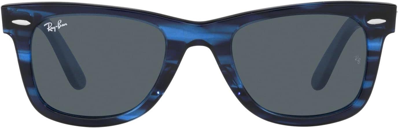 Ray-Ban RB2140 Original Wayfarer Square Sunglasses, Striped Blue/Blue, 50 mm - B09TMX1YSJ