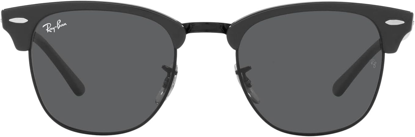 Ray-Ban RB3016 Clubmaster Square Sunglasses, Grey on Black/Dark Grey, 55 mm - B0BXPZ7YCT