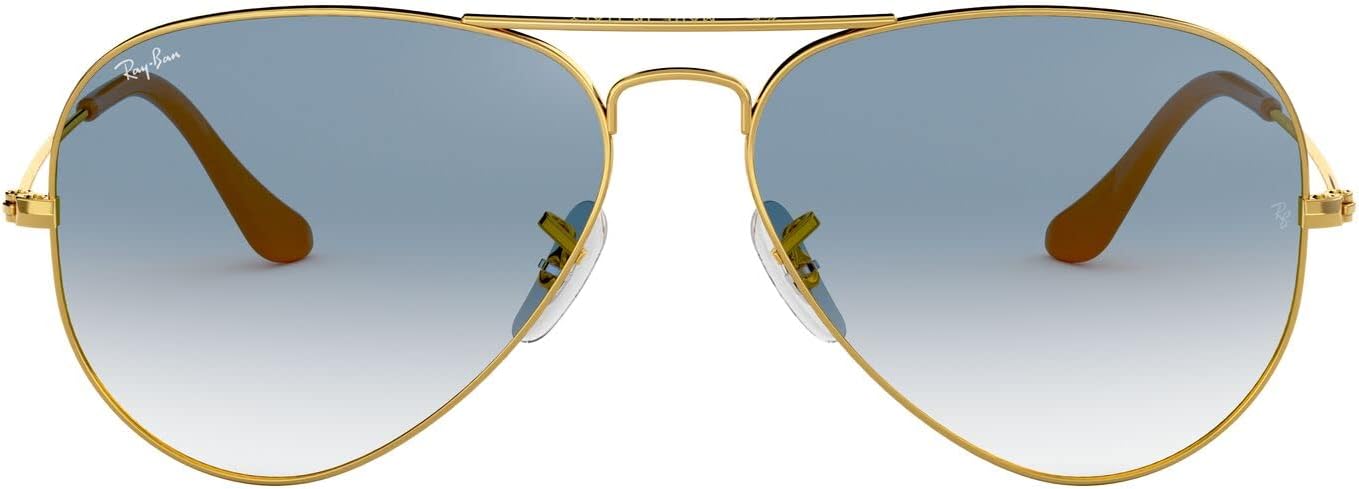 Ray-Ban RB3025 Classic Aviator Sunglasses, Gold/Clear Gradient Blue, 62 mm - B003F4AHWE