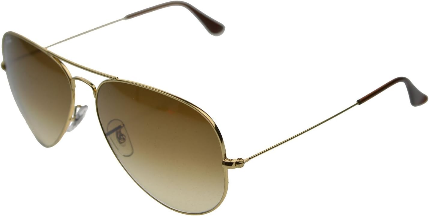 Ray-Ban RB3025 Classic Aviator Sunglasses, Gold/Clear Gradient Brown, 62 mm - B001UYUP4Q