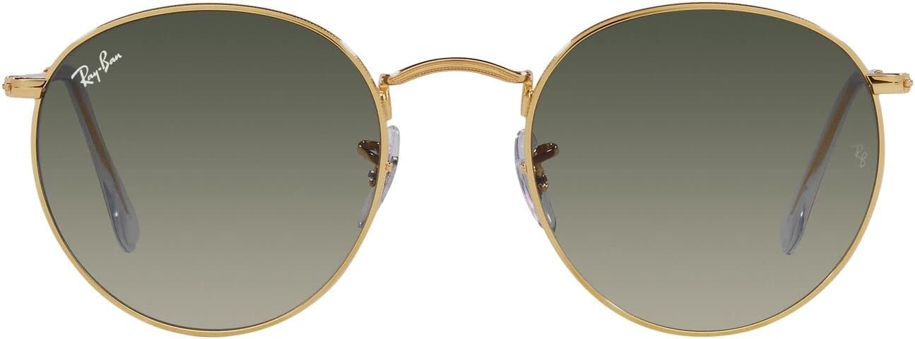 Ray-Ban Rb3447 Round Metal Sunglasses, Gold/Grey Gradient, 53 mm - B0BXNP2NQM