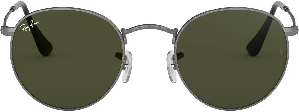 Ray-Ban Rb3447 Round Metal Sunglasses, Matte Gunmetal/G-15 Green, 50 mm - B004JBR1GW