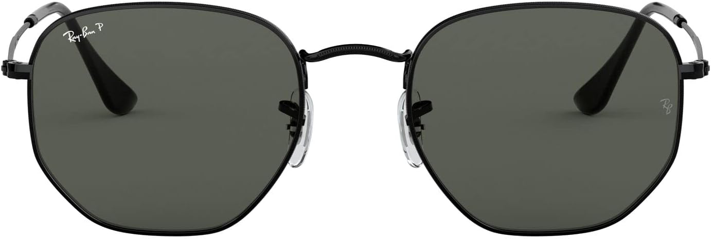 Ray-Ban RB3548N Hexagonal Flat Lens Sunglasses, Black/Polarized G-15 Green, 54 mm - B06XDFWXFQ