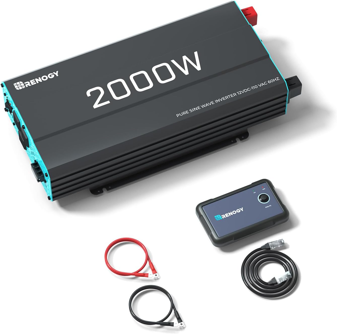 Renogy 2000W Pure Sine Wave Inverter 12V DC to 120V AC Converter for Home, RV, - B07H9SXV61