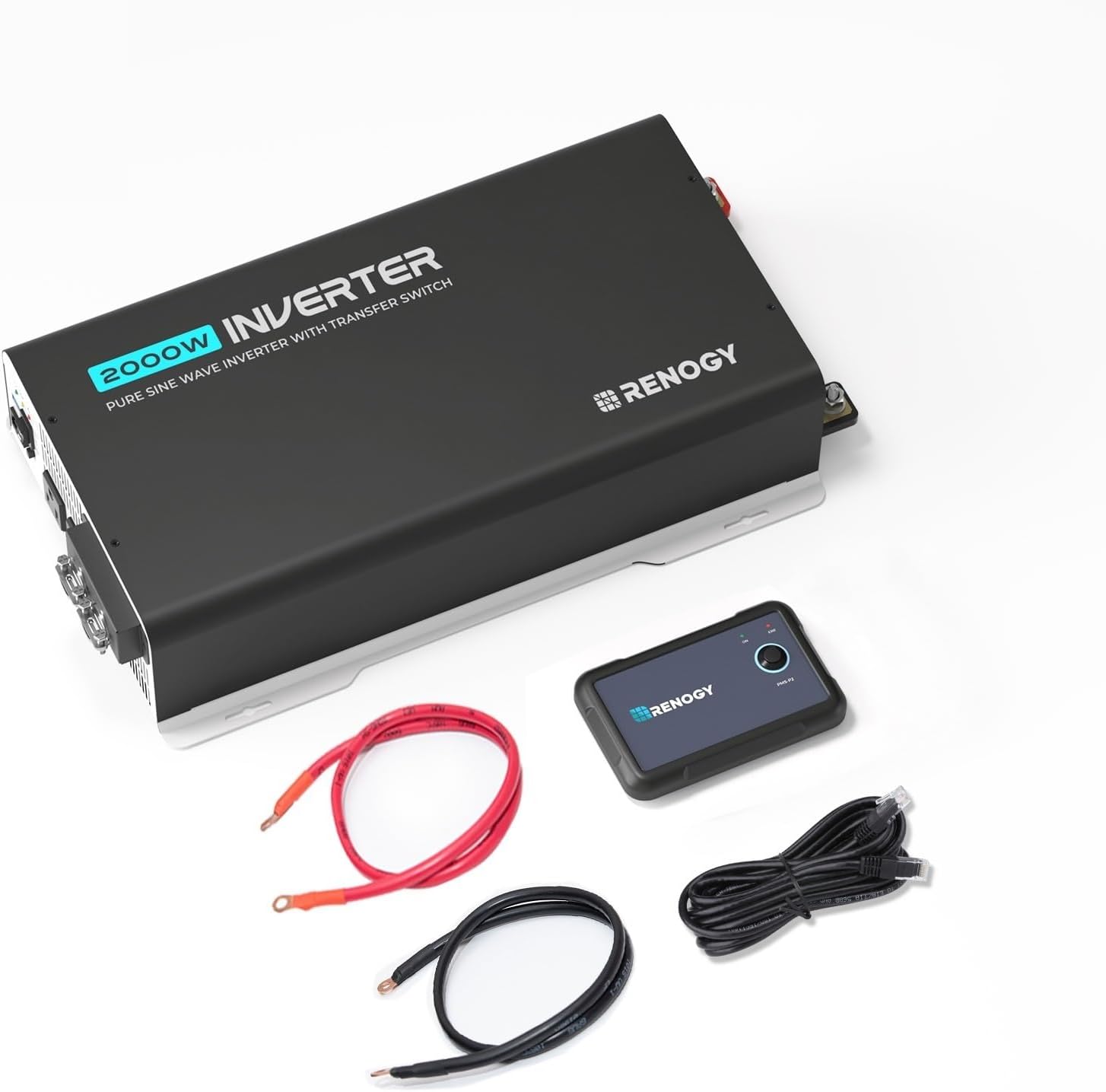 Renogy 2000W Pure Sine Wave Inverter with 20A Auto Transfer Switch, Built-in Bluetooth, Inverter 12V - B0CZR4LVB5
