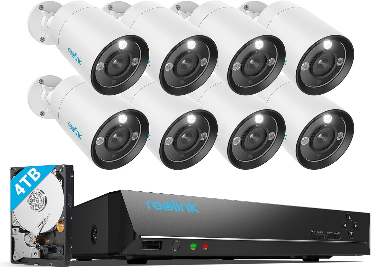 REOLINK 12MP Security Camera System Commercial, 8pcs H.265 12MP PoE Security Cameras Outdoor, Person - B0B8HLSQ6F