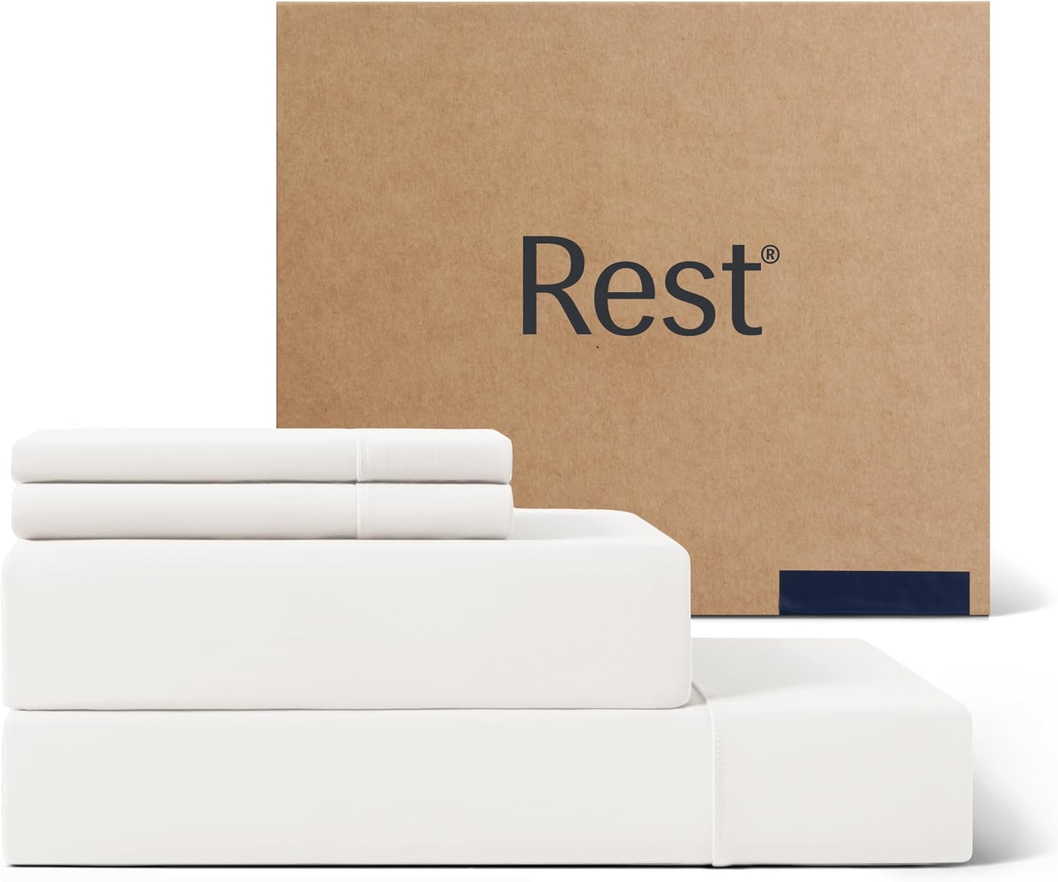 RESTÂ® EvercoolÂ®+ Cooling Sheet Set, Queen Size, Arctic White, Breathable Bed Sheets for Hot Sleeper - B0D9JK62G9