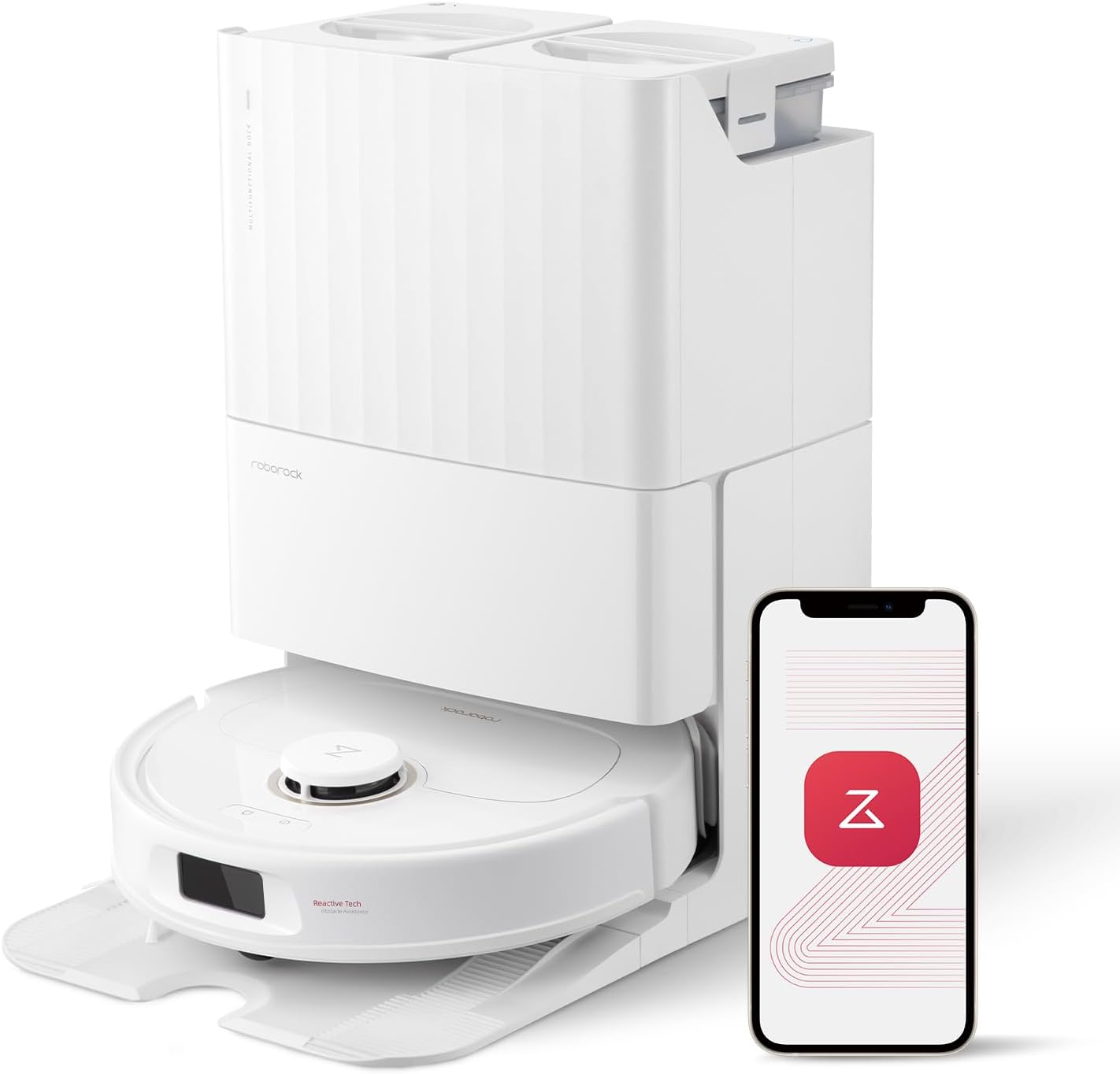 roborock Qrevo Pro Robot Vacuum and Mop with FlexiArm Design Edge Mopping, Dynamic Hot Water - B0CQ23XQPM
