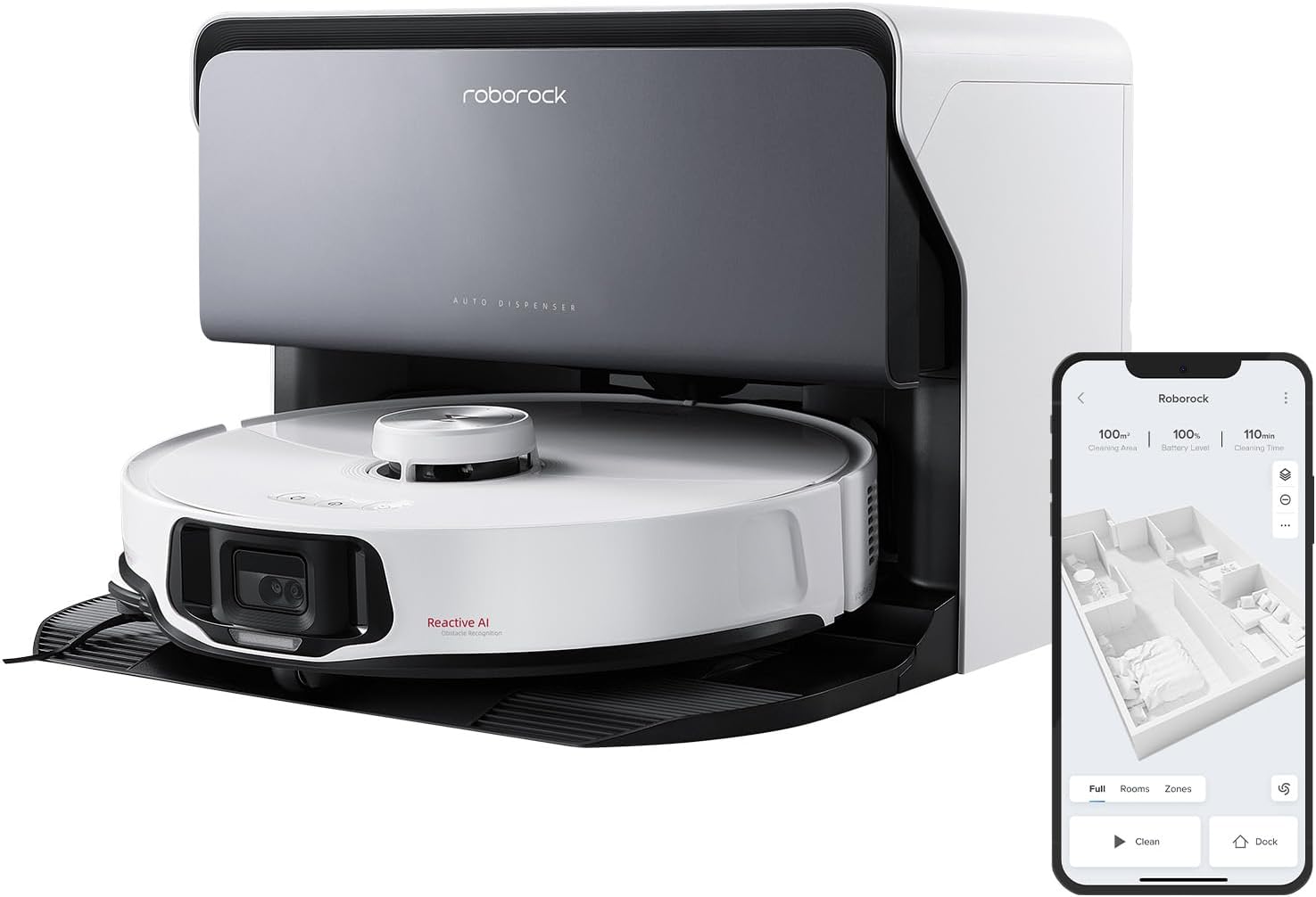 roborock S8 MaxV Ultra with Refill & Drainage System Robot Vacuum and Mop, FlexiArm Design, - B0D9QPKX2K