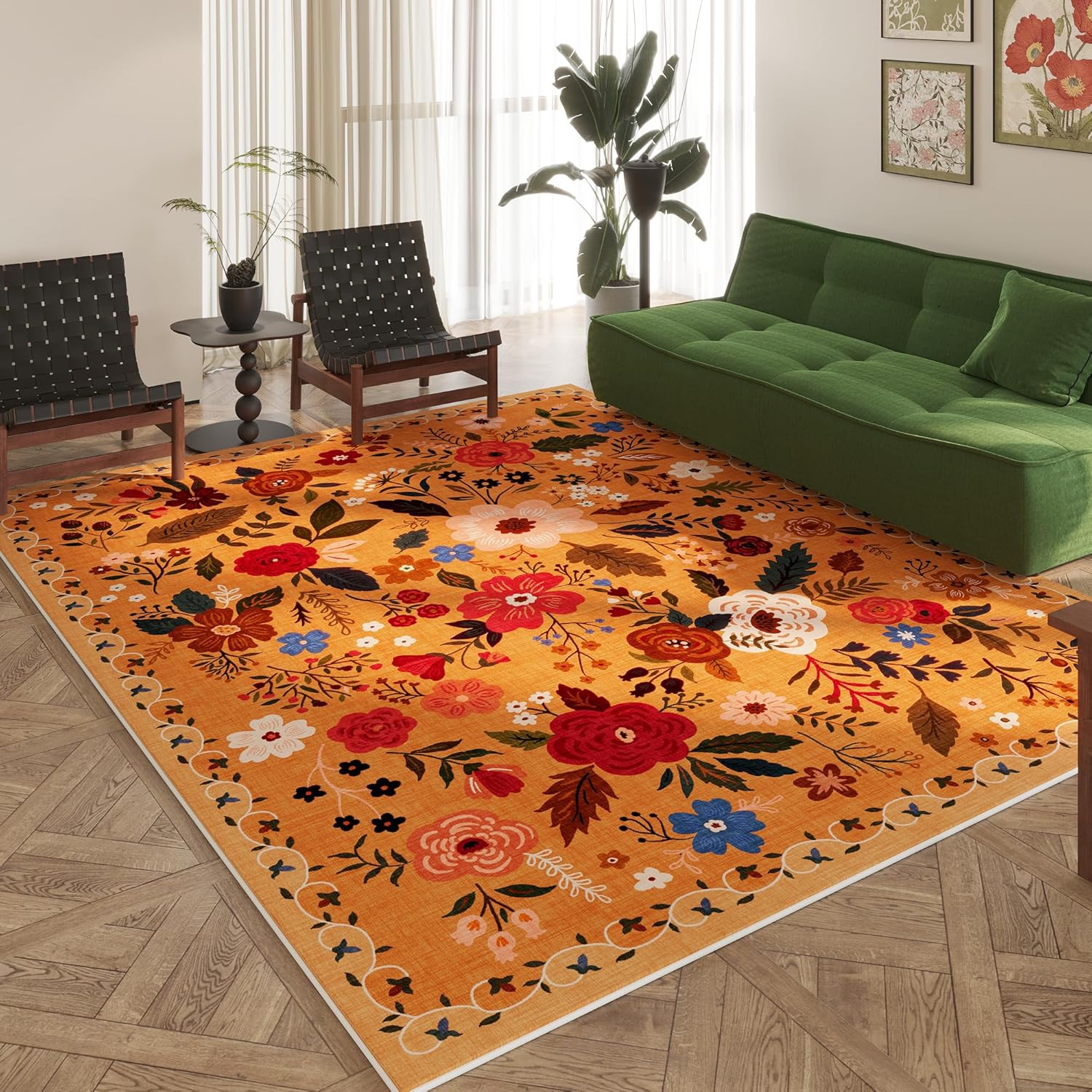Rugcomf Area Rugs 8x10 Rug for Living Room Clearance Washable Boho Area Rug Non Slip - B0CT5JSCWJ