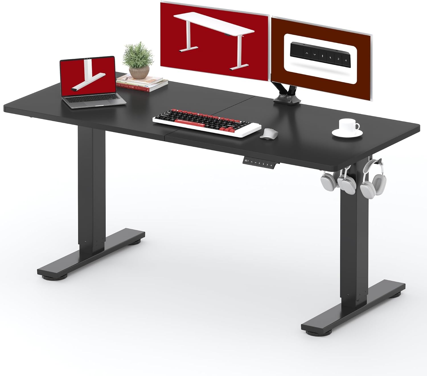 SANODESK Standing Desk Height Adjustable Electric Stand up Desk 63x24 Inches Sit Stand Home Office - B0D833H5PV